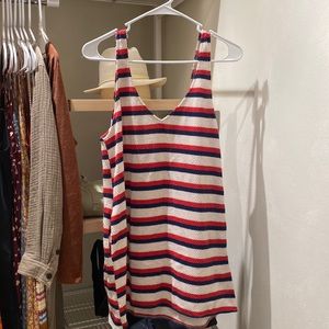 Show me your mumu mini red white and blue dress. Size small